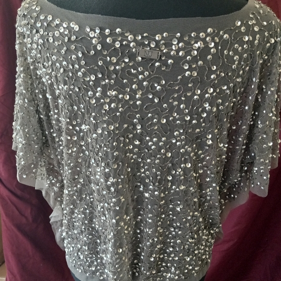 NÜ Denmark wide neck Gray sequin pullover top (everything must go!moving sale) - Picture 2 of 5